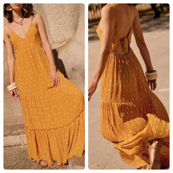 Sezane Dresses & Skirts - Sezane Helene Dress Yellow Ecru Polka Dots